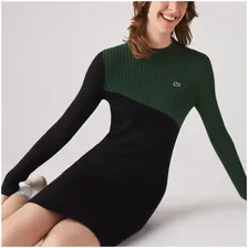 Платье LACOSTE. размер T38/TM, черный/зеленый
