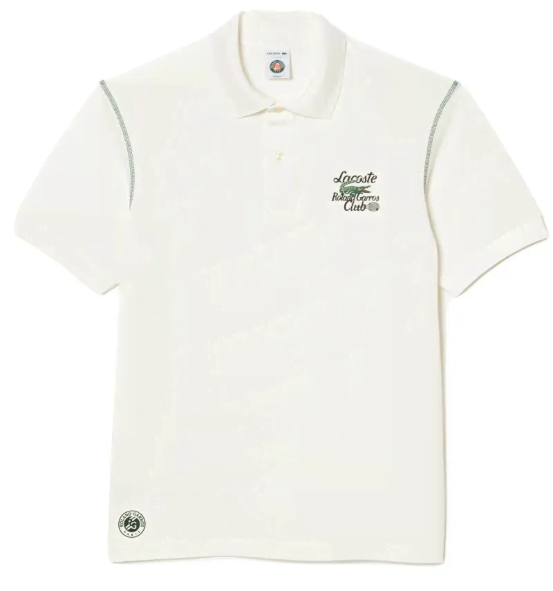 Мужское теннисное поло Lacoste Sport Roland Garros Edition Pique Polo Shirt - белый